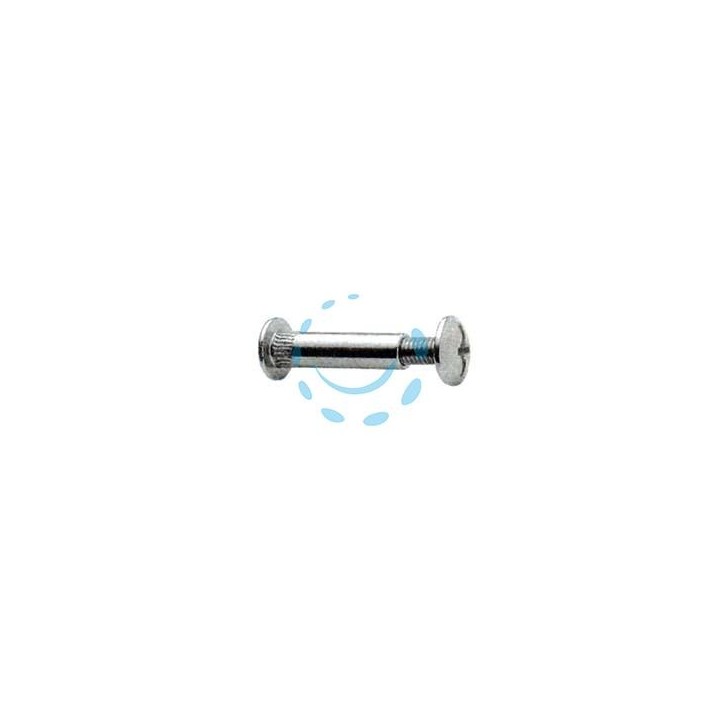 VITI DI GIUNZIONE PER MOBILI IN ACCIAIO NICHELATO - ø mm.8x31h. - testa ø mm.14 - vite ø mm.6x15 MA