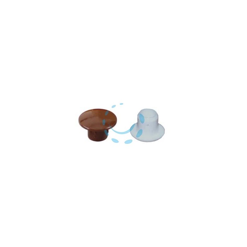 COPRIFORO IN PLASTICA - ø mm.10 con testa ø mm.17 colore marrone