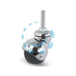 RUOTE SFERICHE IN GOMMA CON PERNO "165B" - ø mm.30 perno ø mm.8x30 mm.52h. port. Kg.20