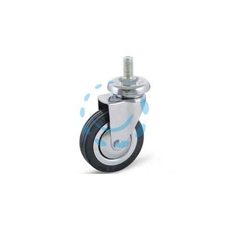 RUOTE A FORCELLA IN GOMMA CON PERNO "155B" - ø mm.60x23 perno ø mm.10x30 mm.93h. port. Kg.60