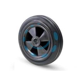 RUOTE INDUSTRIALI SEMPLICI FLANGIA TERMOPLASTICA IN GOMMA "112B" - ø mm.100x30 - foro ø mm.12 port. Kg.70