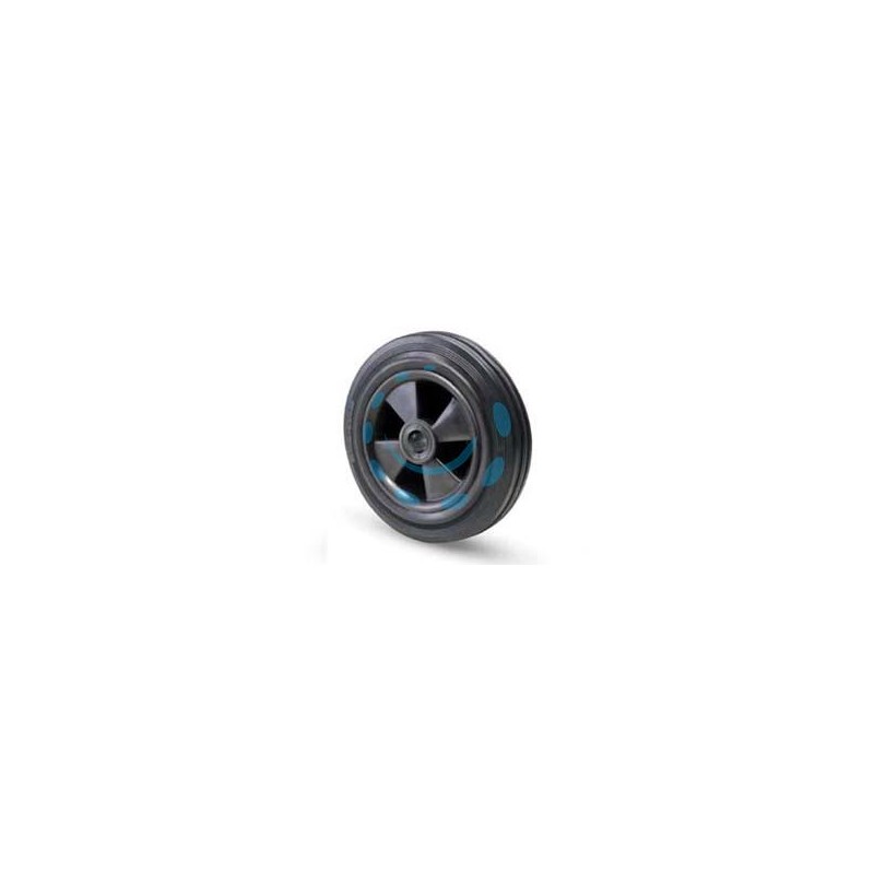 RUOTE INDUSTRIALI SEMPLICI FLANGIA TERMOPLASTICA IN GOMMA "112B" - ø mm.100x30 - foro ø mm.12 port. Kg.70