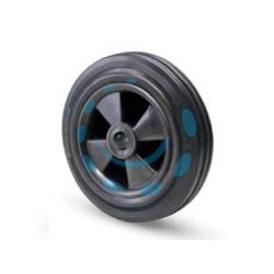 RUOTE INDUSTRIALI SEMPLICI FLANGIA TERMOPLASTICA IN GOMMA "112B" - ø mm.150x40 - foro ø mm.15 port. Kg.120