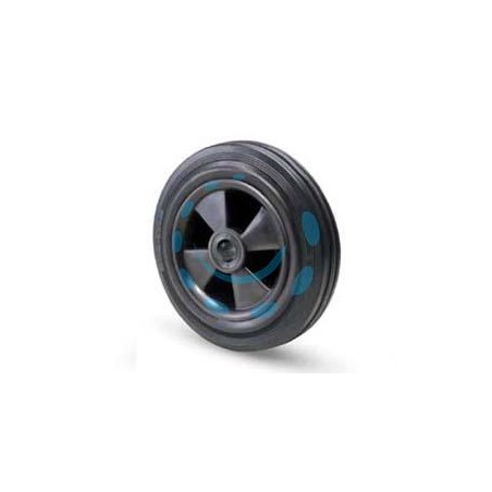 RUOTE INDUSTRIALI SEMPLICI FLANGIA TERMOPLASTICA IN GOMMA "112B" - ø mm.200x50 - foro ø mm.20 port. kg.205