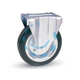 RUOTE INDUSTRIALI IN GOMMA CON PIASTRA FISSA "80SEA" - ø mm.125x37,5 piastra mm.115x85 -155h. p. Kg.100
