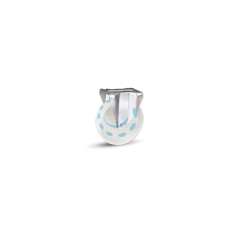 RUOTE INDUSTRIALI IN POLIAMMIDE C/PIASTRA FISSA GABBIA RULLI 118BISA - ø mm.200x50 piastra mm.140x110 - 235h. p. Kg.300