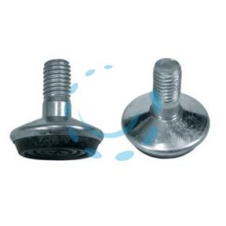 PIEDINO REGISTRABILE GIREVOLE ACCIAIO NICHELATO - ø mm.10 MA larghezza base ø mm.32