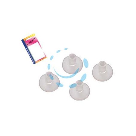 VENTOSE TRASPARENTI CON GAMBO IN BLISTER - ø mm.20, in bl.4 pz.