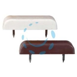 FERMANTINE FERMAPORTE CON 2 CHIODI - mm.40x10x7, in plastica bianca