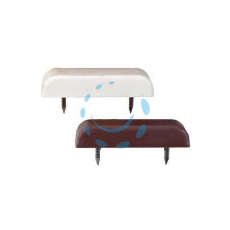 FERMANTINE FERMAPORTE CON 2 CHIODI - mm.40x10x7, in plastica bianca