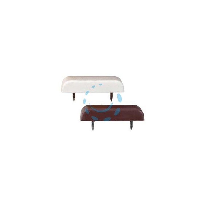 FERMANTINE FERMAPORTE CON 2 CHIODI - mm.40x10x7, in plastica bianca