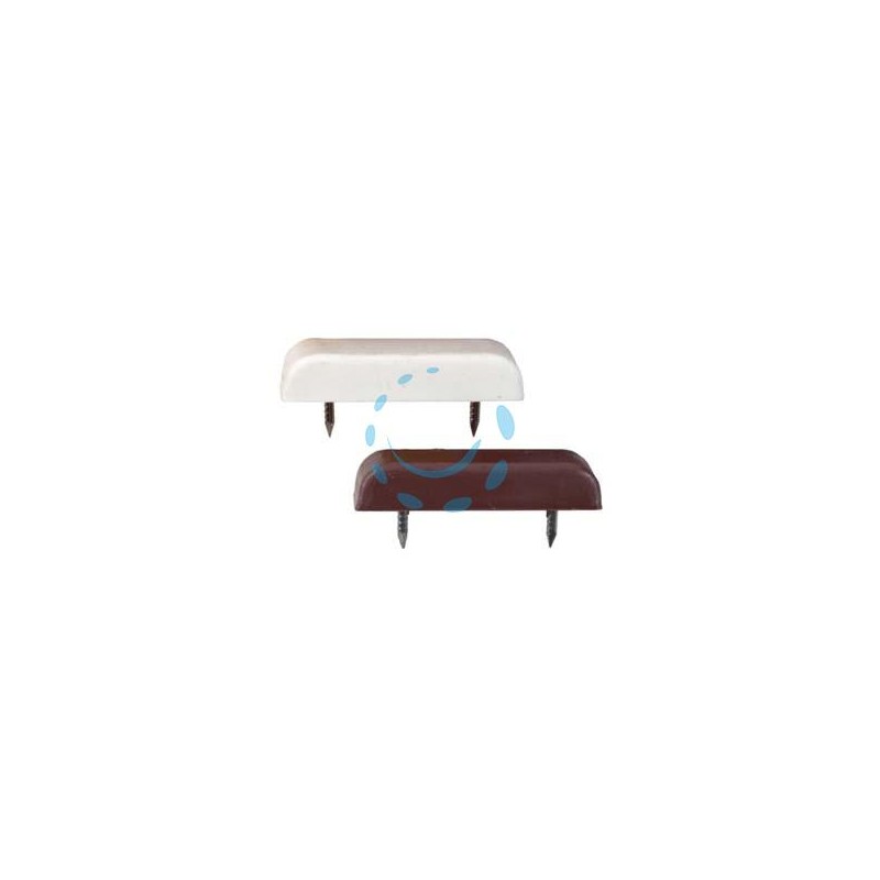 FERMANTINE FERMAPORTE CON 2 CHIODI - mm.40x10x7, in plastica marrone