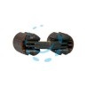 CERNIERE INVISIBILI CILINDRICHE IN ACCIAIO BRONZATO E NYLON MARRONE - ø mm.14 - incasso ø mm.14x16,5p. (493)