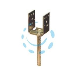 STAFFA A PAVIMENTO CON PERNO REGOLABILE PER TRAVE ART.788 - mm.60-140 - mm.5 spessore