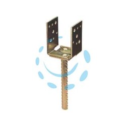 STAFFA A PAVIMENTO CON PERNO REGOLABILE PER TRAVE ART.788 - mm.60-140 - mm.5 spessore