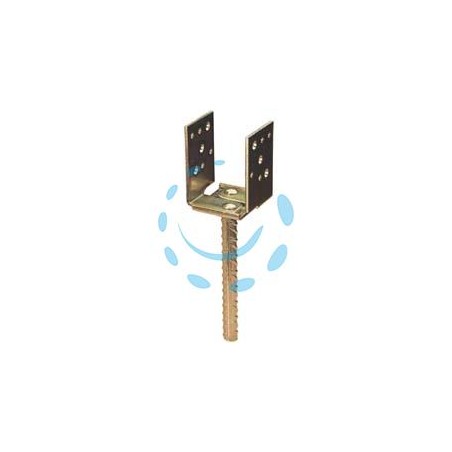 STAFFA A PAVIMENTO CON PERNO REGOLABILE PER TRAVE ART.788 - mm.60-140 - mm.5 spessore