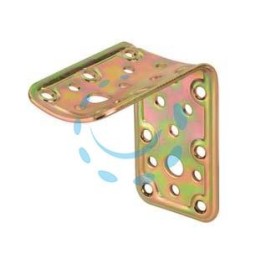 PIASTRA DI GIUNZIONE A 90° PER INCROCIO PIANO E TONDO Ø MM.80 ART.910 - mm.80x80x2,2 spess.