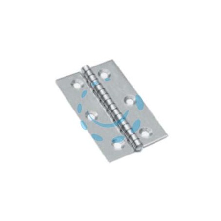 CERNIERE PIANE IN ACCIAIO INOX PERNO FISSO - mm.60x50x1,5