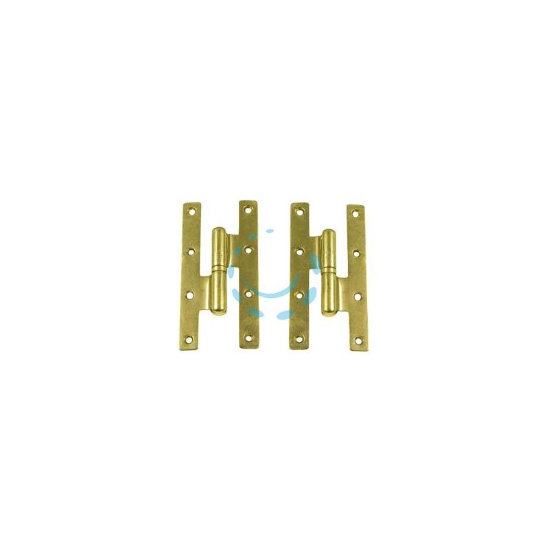 CERNIERE PAUMELLES IN OTTONE LUCIDO - mm.55x100h. DX 