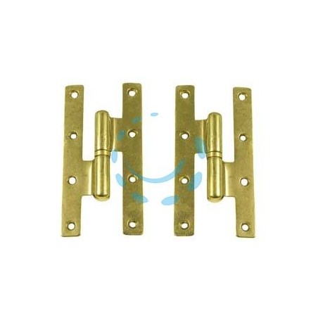 CERNIERE PAUMELLES IN OTTONE LUCIDO - mm.55x100h. SX 