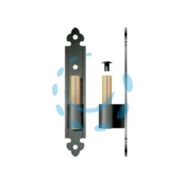 CARDINE A LEGNO PER BANDELLA SU LAMA A FILO PERNO FISSO - mm.26x160h. perno ø mm.12 -ferro verniciato nero