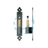 CARDINE A LEGNO PER BANDELLA SU LAMA A FILO PERNO FISSO - mm.26x160h. perno ø mm.12 -ferro verniciato nero