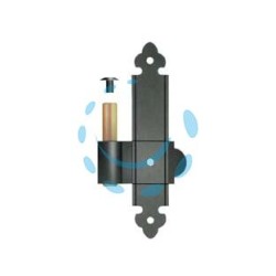 CARDINE A LEGNO PER BANDELLA SU LAMA A FILO PERNO FISSO - mm.160x30 DX perno ø mm.12 - verniciato nero