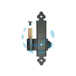CARDINE A LEGNO PER BANDELLA SU LAMA A FILO PERNO FISSO - mm.160x30 SX perno ø mm.12 - verniciato nero