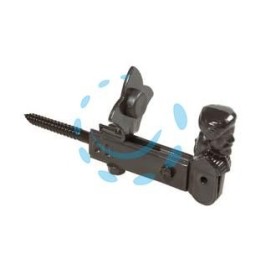 FERMAPERSIANE AD OMINO CON VITE E FERMO REGOLABILE - mm.130x60h. verniciato nero