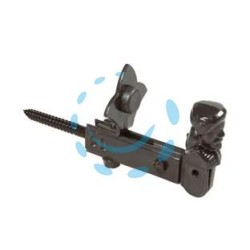 FERMAPERSIANE AD OMINO CON VITE E FERMO REGOLABILE - mm.130x60h. verniciato nero