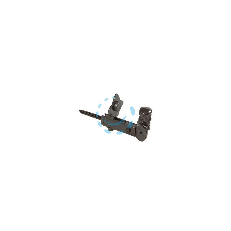 FERMAPERSIANE AD OMINO CON VITE E FERMO REGOLABILE - mm.130x60h. verniciato nero