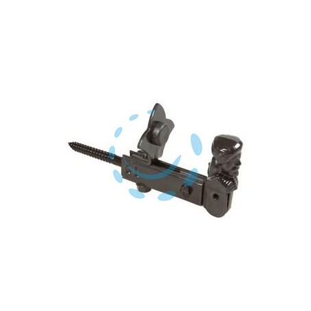 FERMAPERSIANE AD OMINO CON VITE E FERMO REGOLABILE - mm.130x60h. verniciato nero