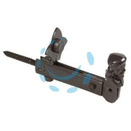 FERMAPERSIANE AD OMINO CON VITE E FERMO REGOLABILE - mm.180x65h. verniciato nero