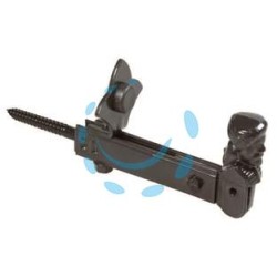 FERMAPERSIANE AD OMINO CON VITE E FERMO REGOLABILE - mm.180x65h. verniciato nero