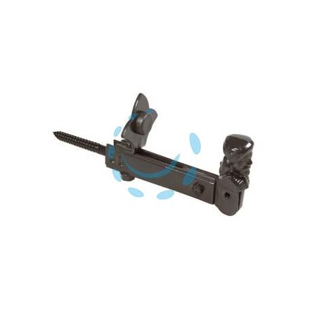 FERMAPERSIANE AD OMINO CON VITE E FERMO REGOLABILE - mm.180x65h. verniciato nero