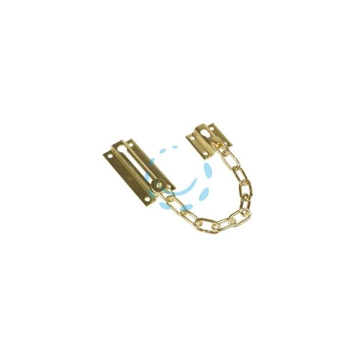 FERMAPORTE CON CATENA DI SICUREZZA IN ACCIAIO OTTONATO - mm.150