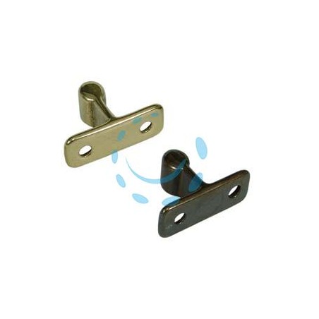 INCONTRO A LEGNO PER PINZA FERMAPORTA - mm.35x23x14h. in ottone lucido