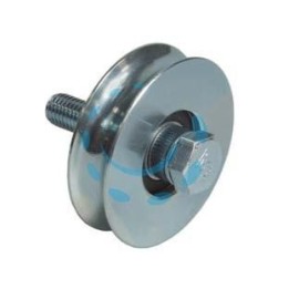 RUOTA CANCELLI GOLA TONDA 1 CUSCINETTO A SFERA ART.400 - ø mm.120x24 - portata Kg.250
