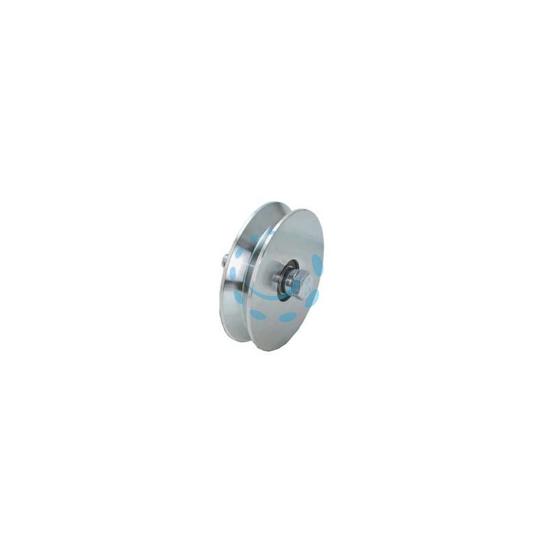 RUOTA CANCELLI GOLA V CON 2 CUSCINETTI A SFERA ART.407 - ø mm.100x28 - portata Kg.410 - gola V 92° 