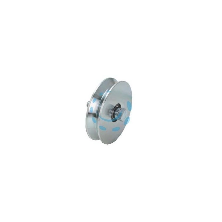 RUOTA CANCELLI GOLA V CON 2 CUSCINETTI A SFERA ART.407 - ø mm.100x28 - portata Kg.410 - gola V 92° 