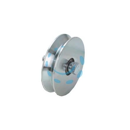 RUOTA CANCELLI GOLA V CON 2 CUSCINETTI A SFERA ART.407 - ø mm.120x28 - portata Kg.430 - gola V 92° 