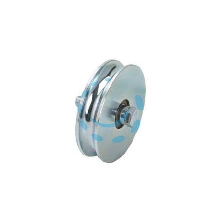 RUOTA CANCELLI GOLA TONDA CON 2 CUSCINETTI A SFERA ART.405 - ø mm.100x28 - portata Kg.410