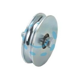 RUOTA CANCELLI GOLA TONDA CON 2 CUSCINETTI A SFERA ART.405 - ø mm.120x28 - portata Kg.430
