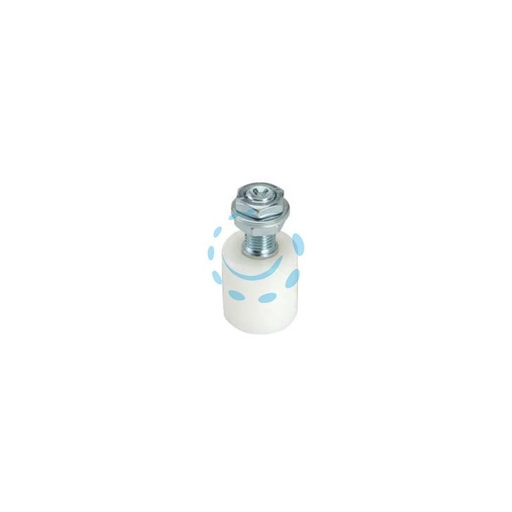 OLIVA PER CANCELLO IN NYLON BIANCO ART.450 - ø mm.30x40h. - perno filettato M14