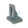 PIASTRA BASE CON PERNO SFERICO ART.105 - mm.71x62x75h