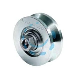 RUOTA CANCELLI GOLA V CON INGRASSATORE DUE CUSCINETTI ART.323 - mm.120x44