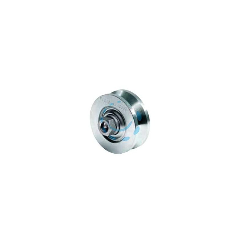 RUOTA CANCELLI GOLA V CON INGRASSATORE DUE CUSCINETTI ART.323 - mm.120x44