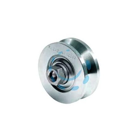 RUOTA CANCELLI GOLA V CON INGRASSATORE DUE CUSCINETTI ART.323 - mm.120x44