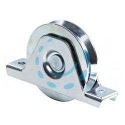 RUOTA CANCELLI GOLA V SUPPORTO INFERIORE ART.335 - ø mm.90 supporto mm.155