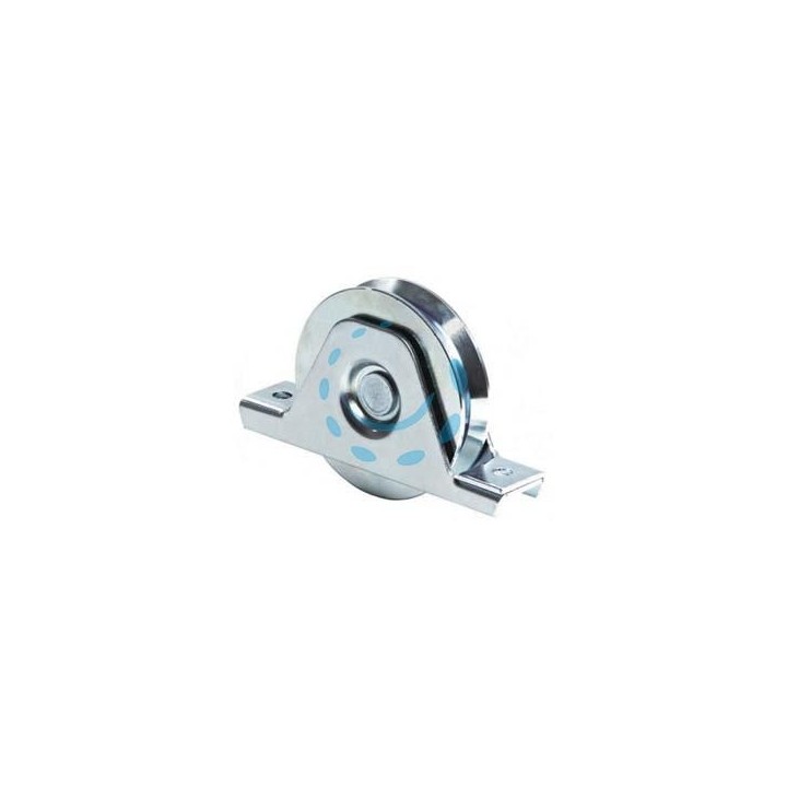 RUOTA CANCELLI GOLA V SUPPORTO INFERIORE ART.335 - ø mm.90 supporto mm.155